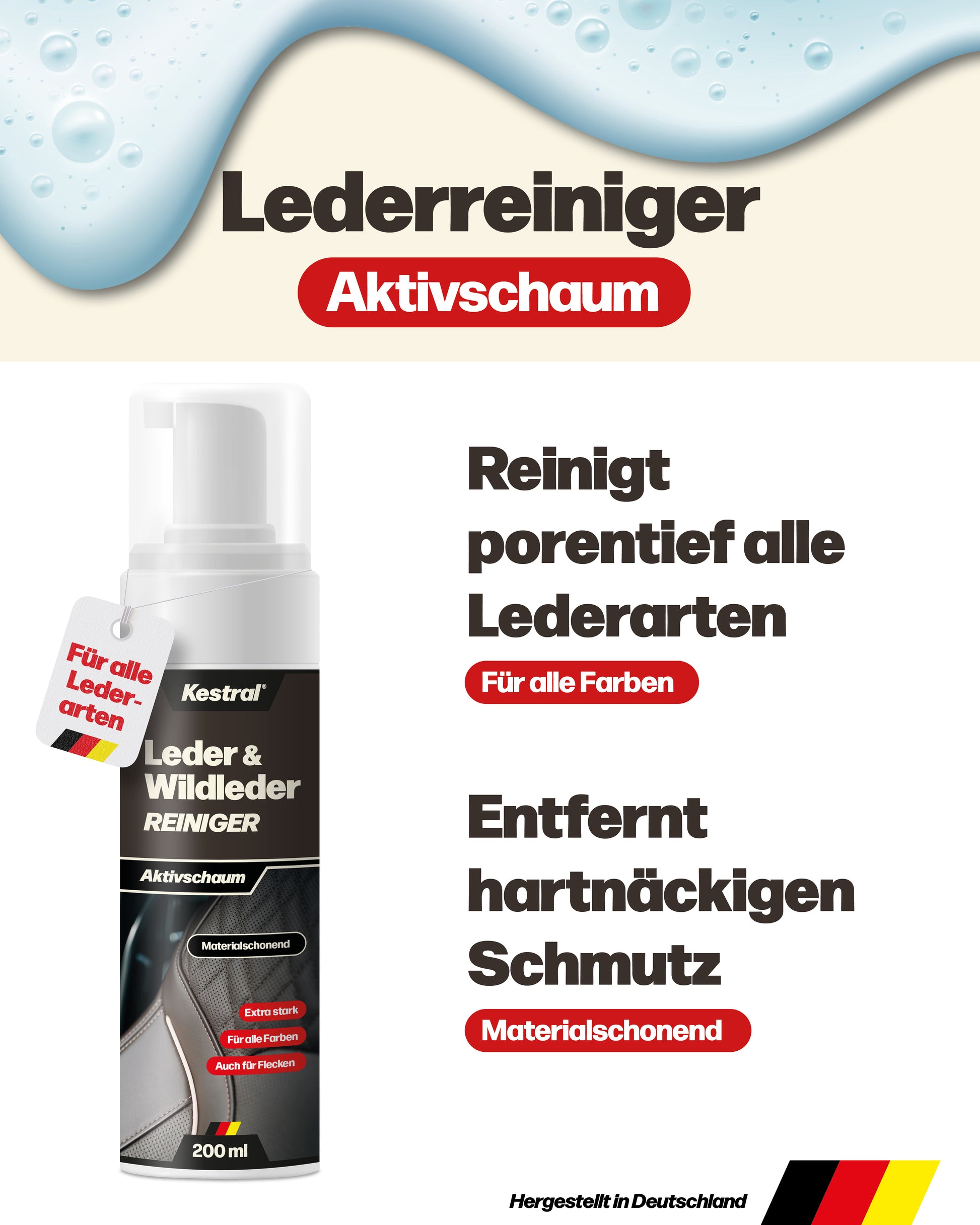 Kestral® Lederreiniger 200ml – Made in Germany